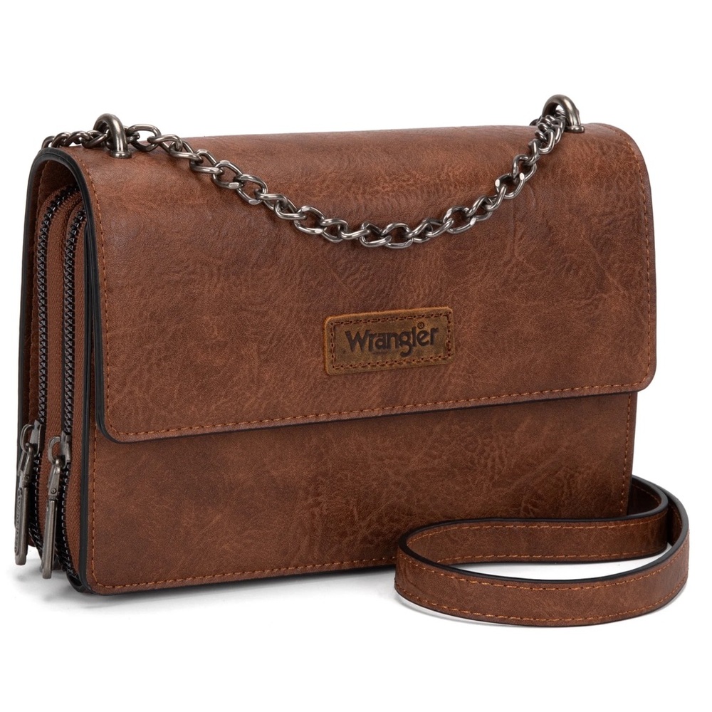 Wrangler Brown Crossbody Bag with Minimalist Design